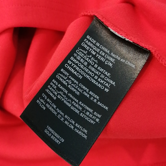 Bebe Red Lace Multi Halter Bustier Dress Bodycon - Picture 15 of 16